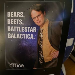 Brand new Sherpa blanket! “The office” themed.